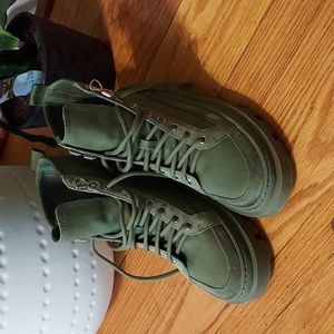 Gianni Bini Canvas/Suede Combat Boots